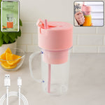 Portable usb rechargeable juicer with handle & straw - 420ml