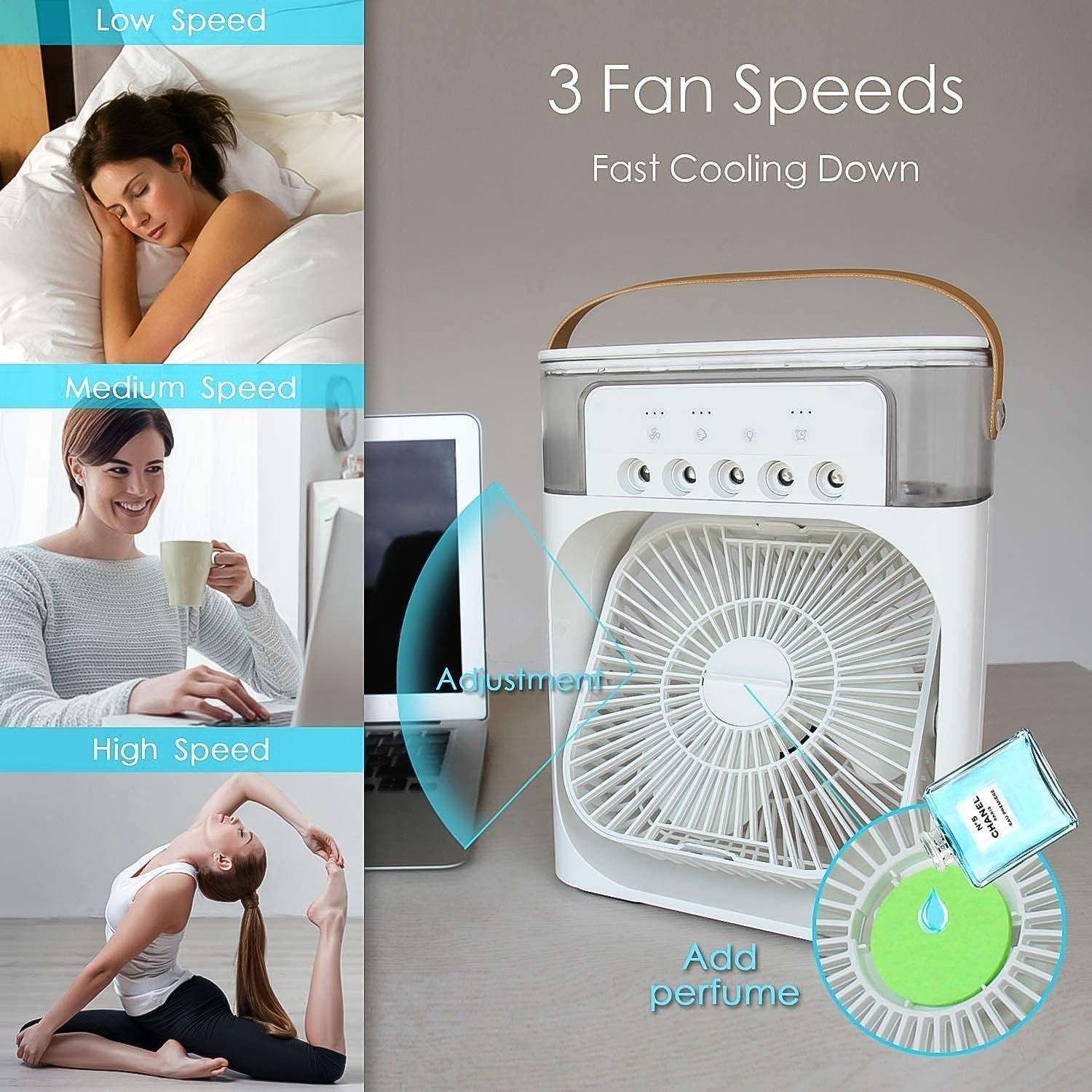 Portable Humidifier Air Cooler Mist Fan Mini Cooler for Home