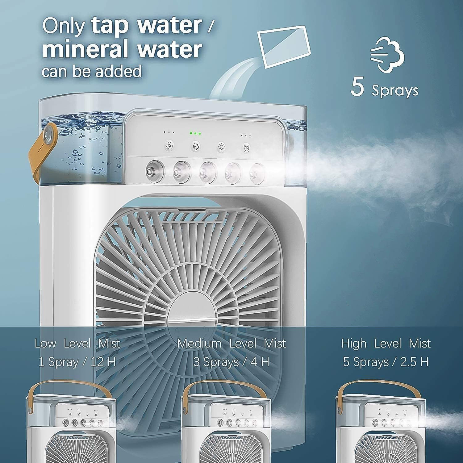 Portable Humidifier Air Cooler Mist Fan Mini Cooler for Home