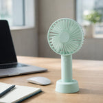 Portable handheld fan with battery included – lightweight & easy to carry