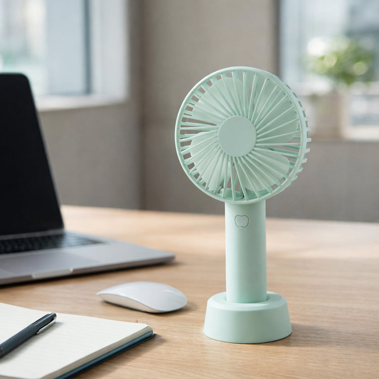Portable handheld fan with battery included – lightweight & easy to carry
