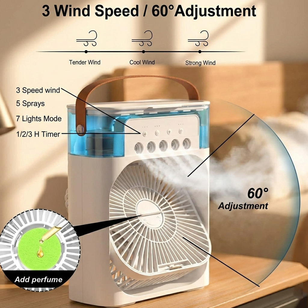 Portable Humidifier Air Cooler Mist Fan Mini Cooler for Home