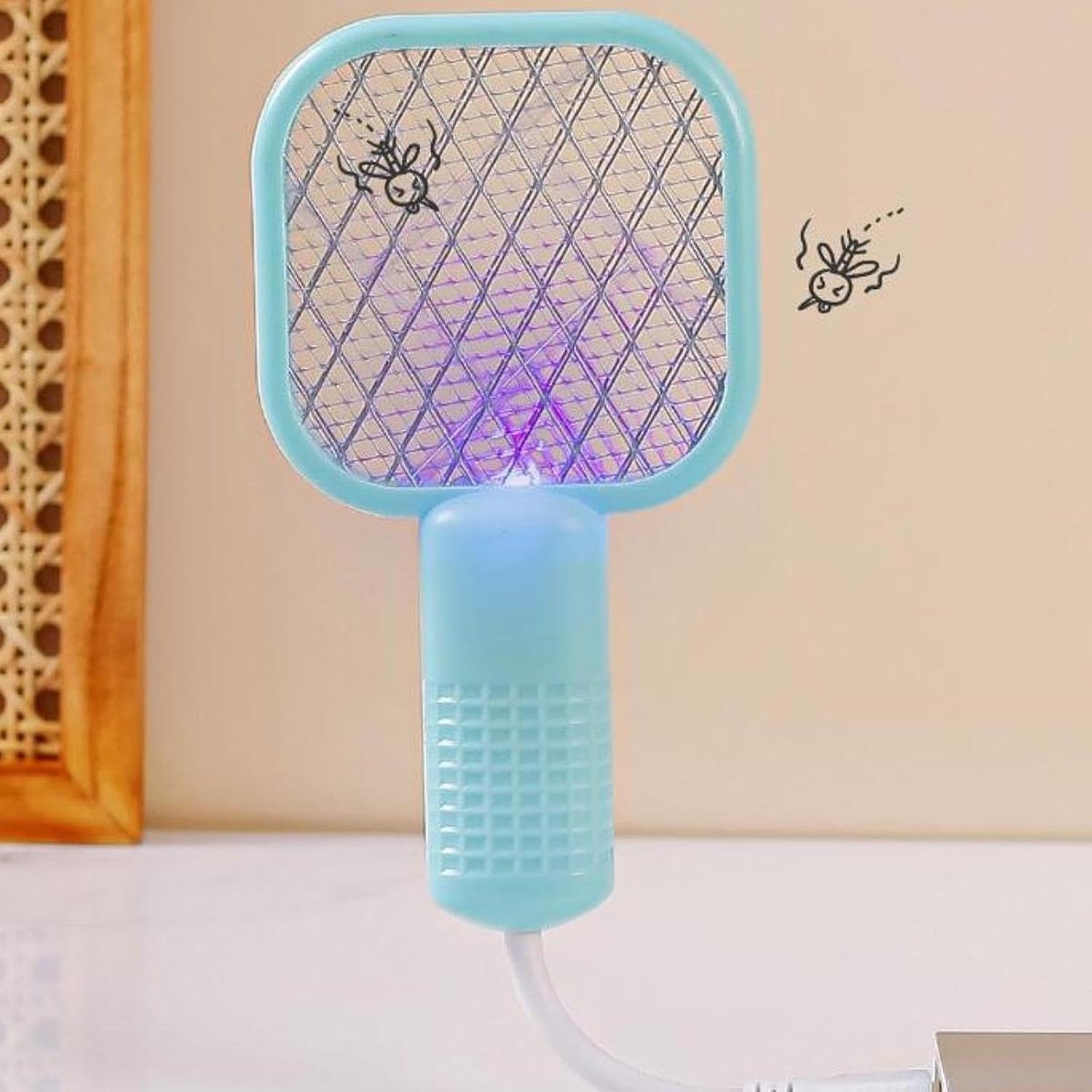 Electric Mosquito Swatter Racket Bat- USB & UV Light