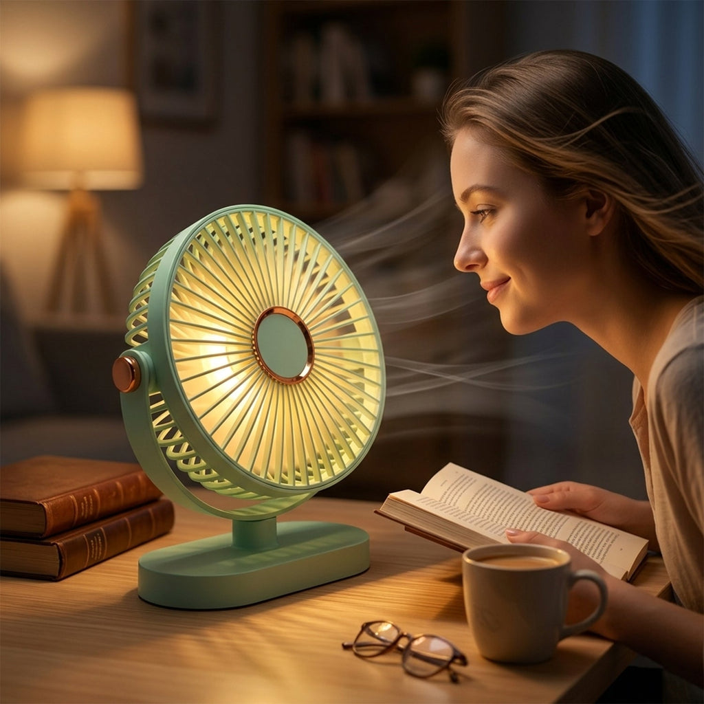Portable rechargeable table fan compact usb desk fan