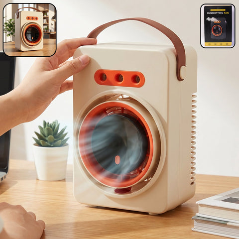 C2B Portable humidifying air cooling fan with display
